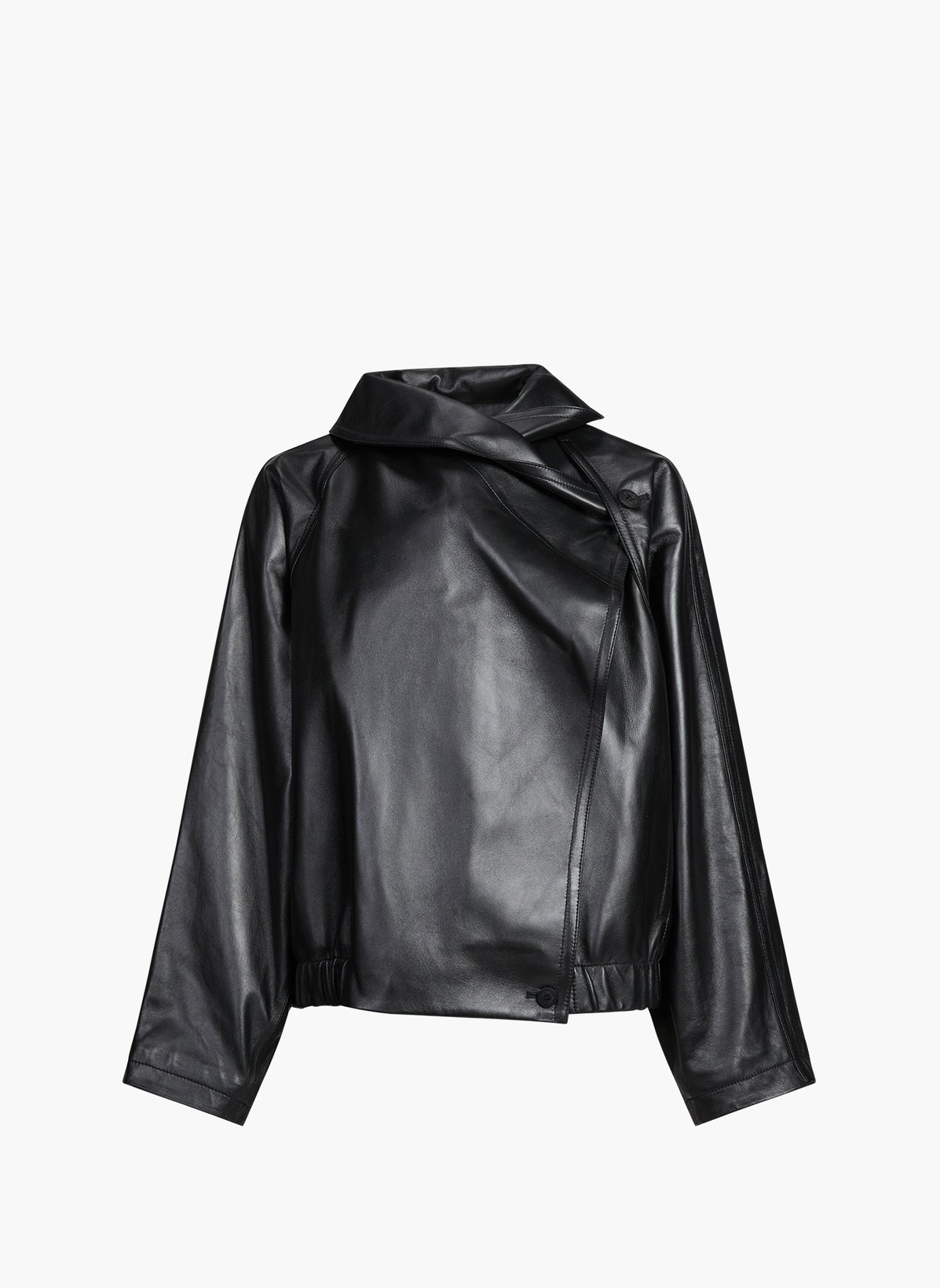 LE17SEPTEMBRE 가죽 크로스 오버 루즈 재킷