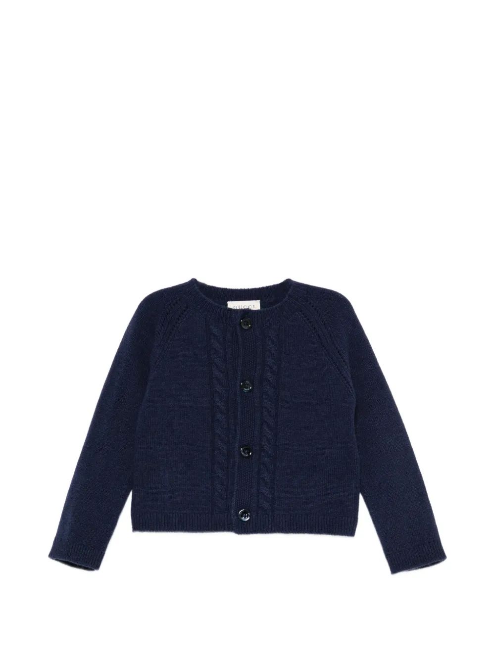 Gucci Kids 케이블 니트 래글런 슬리브 가디건