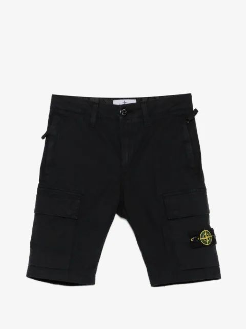 Stone Island Junior 컴퍼스 패치 카고 반바지