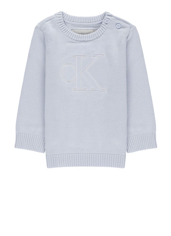 Calvin Klein Kids 로고 버튼 니트 스웨터