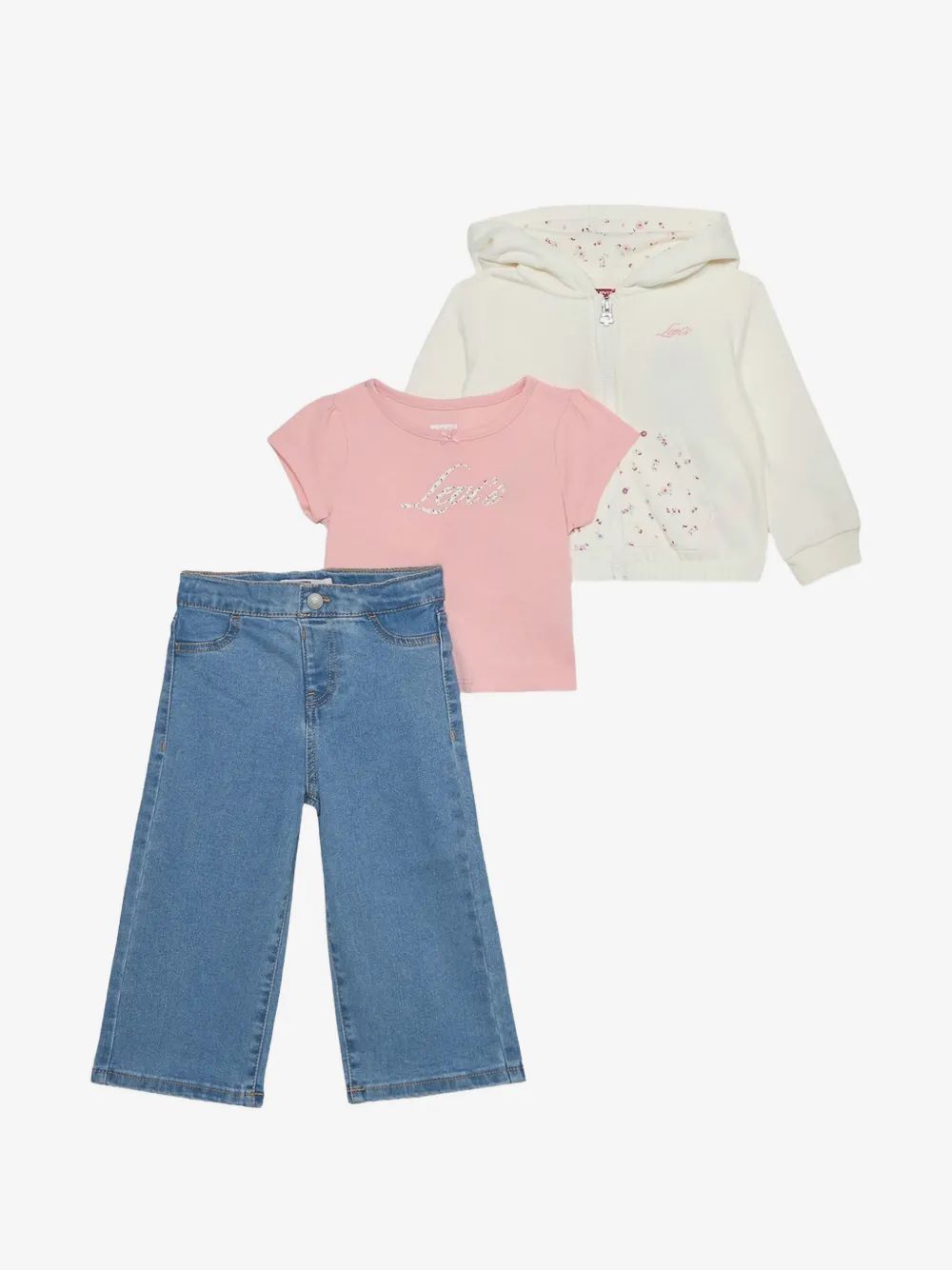Levi's Kids 로고 프린트 진 세트