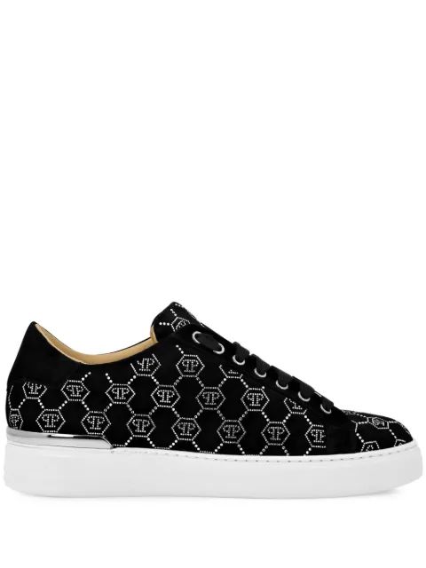 PHILIPP PLEIN 라인스톤 모노그램 스니커즈