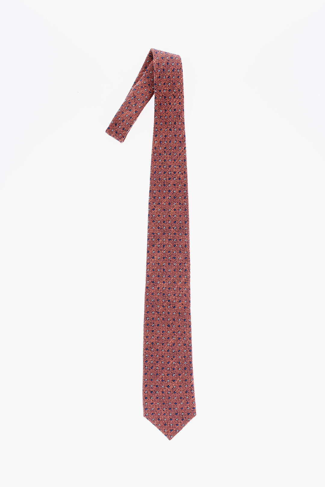 Corneliani 자수 실크 린넨 면 넥타이