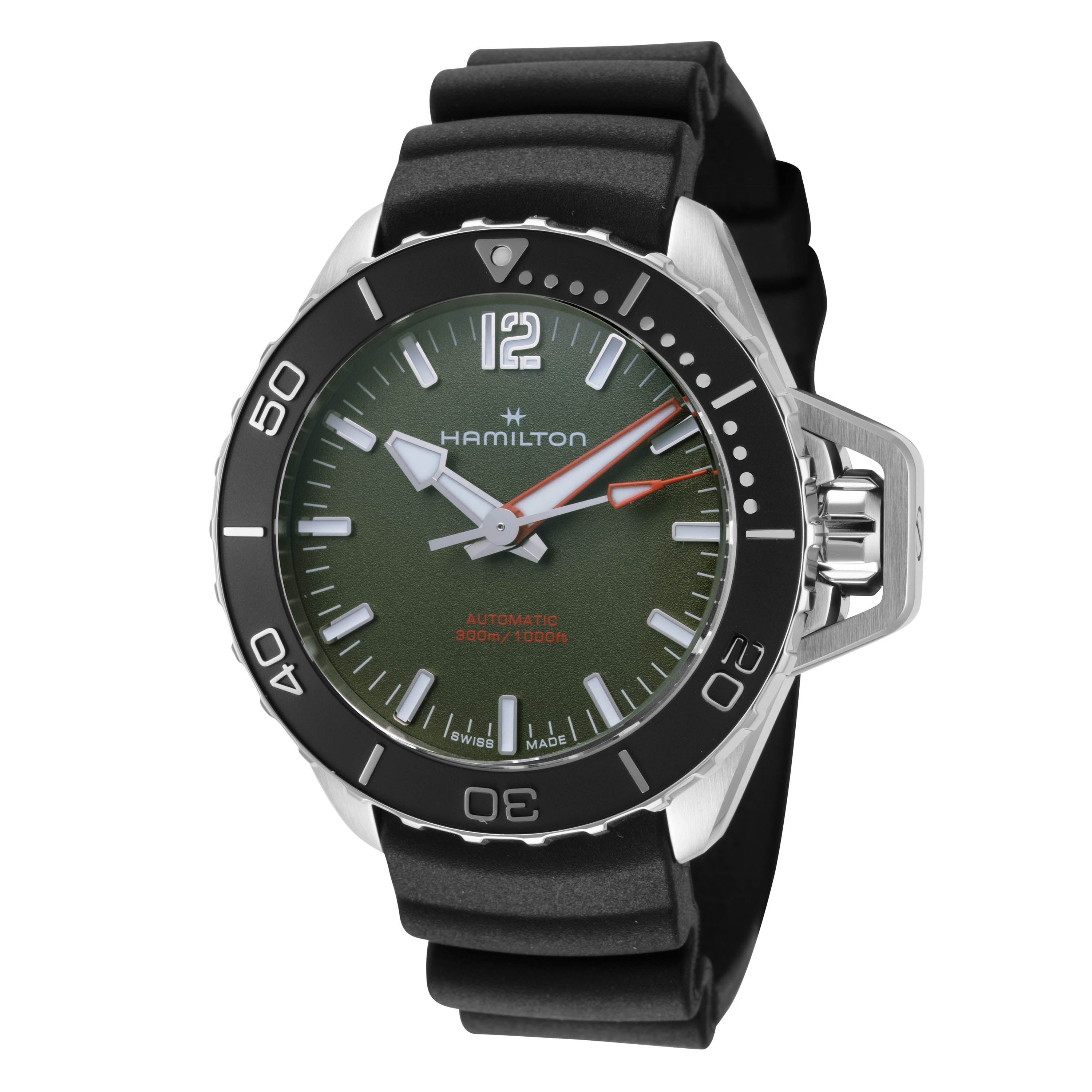 HAMILTON 남성 카키 네이비 41mm 자동 시계