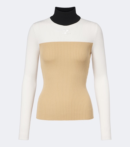 COURRÈGES 컬러블로킹 리브 스키 탑