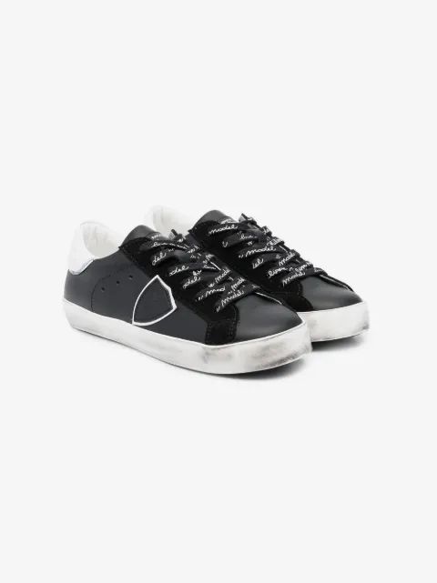 Philippe Model Kids 로고 프린트 레이스업 스니커즈