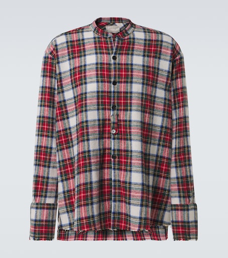 GREG LAUREN 플레이드 코튼 셔츠