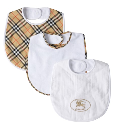Burberry Kids 면으로 된 3개 세트 턱받이