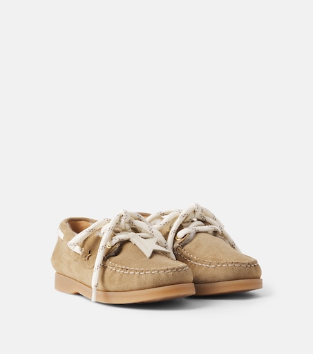 Golden Goose Kids 크루즈 시어링 라이닝 스웨이드 보트 슈즈