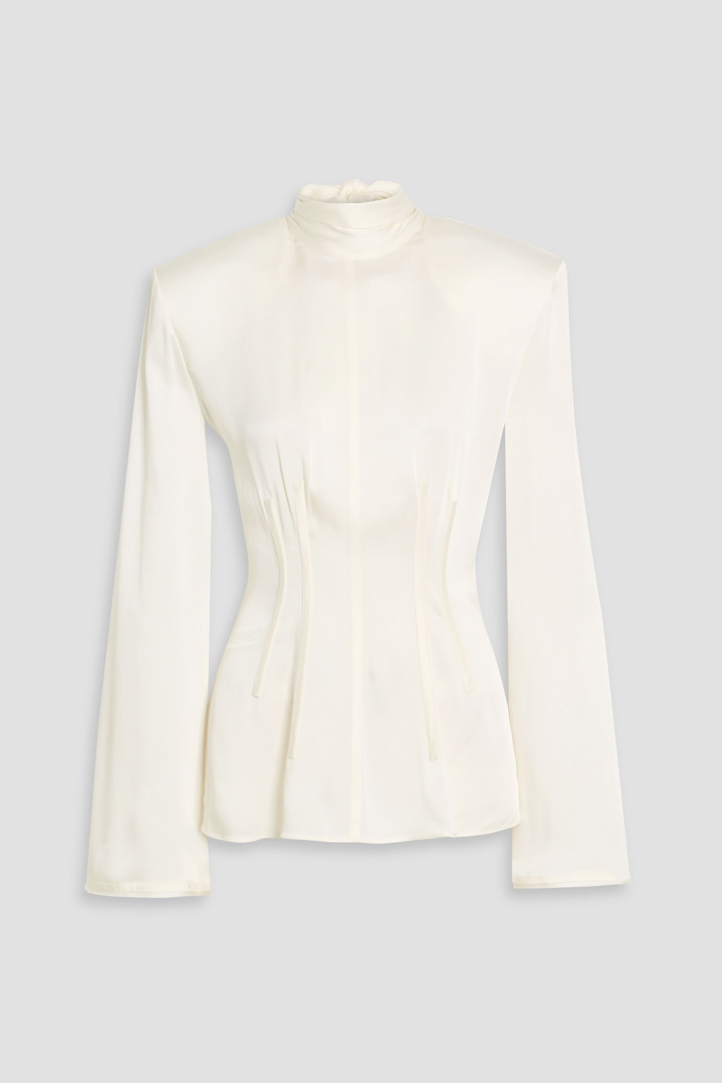 STELLA MCCARTNEY 컷아웃 새틴 크레이프 블라우스