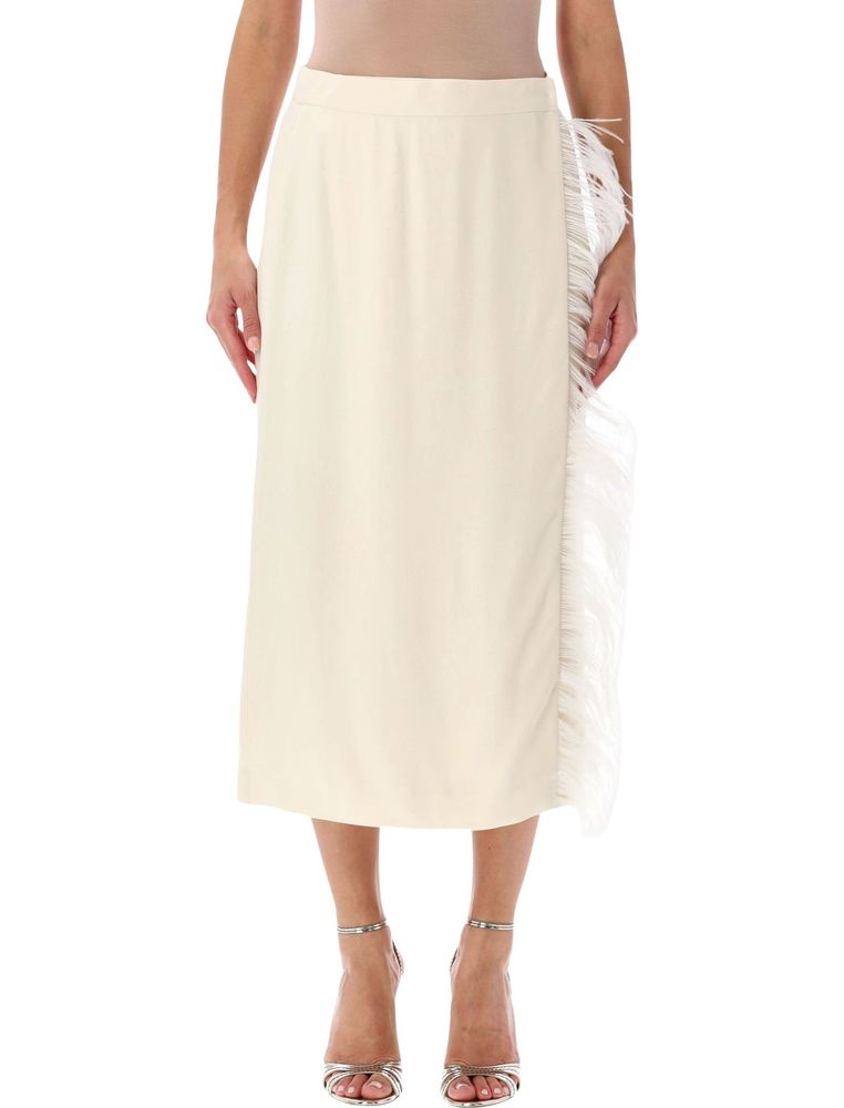 ALBERTA FERRETTI 프린지 미디 스커트