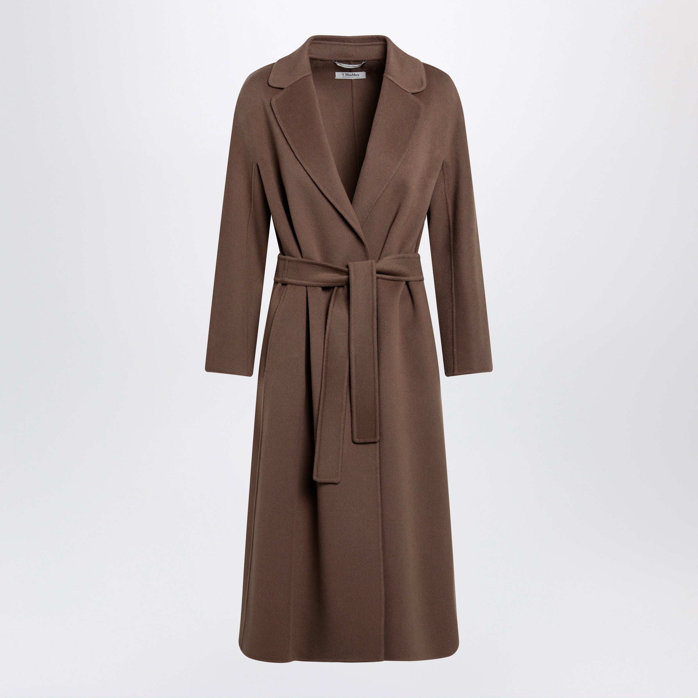 MAXMARA'S 막스 마라스 브라운 미디 울 드레이프 코트