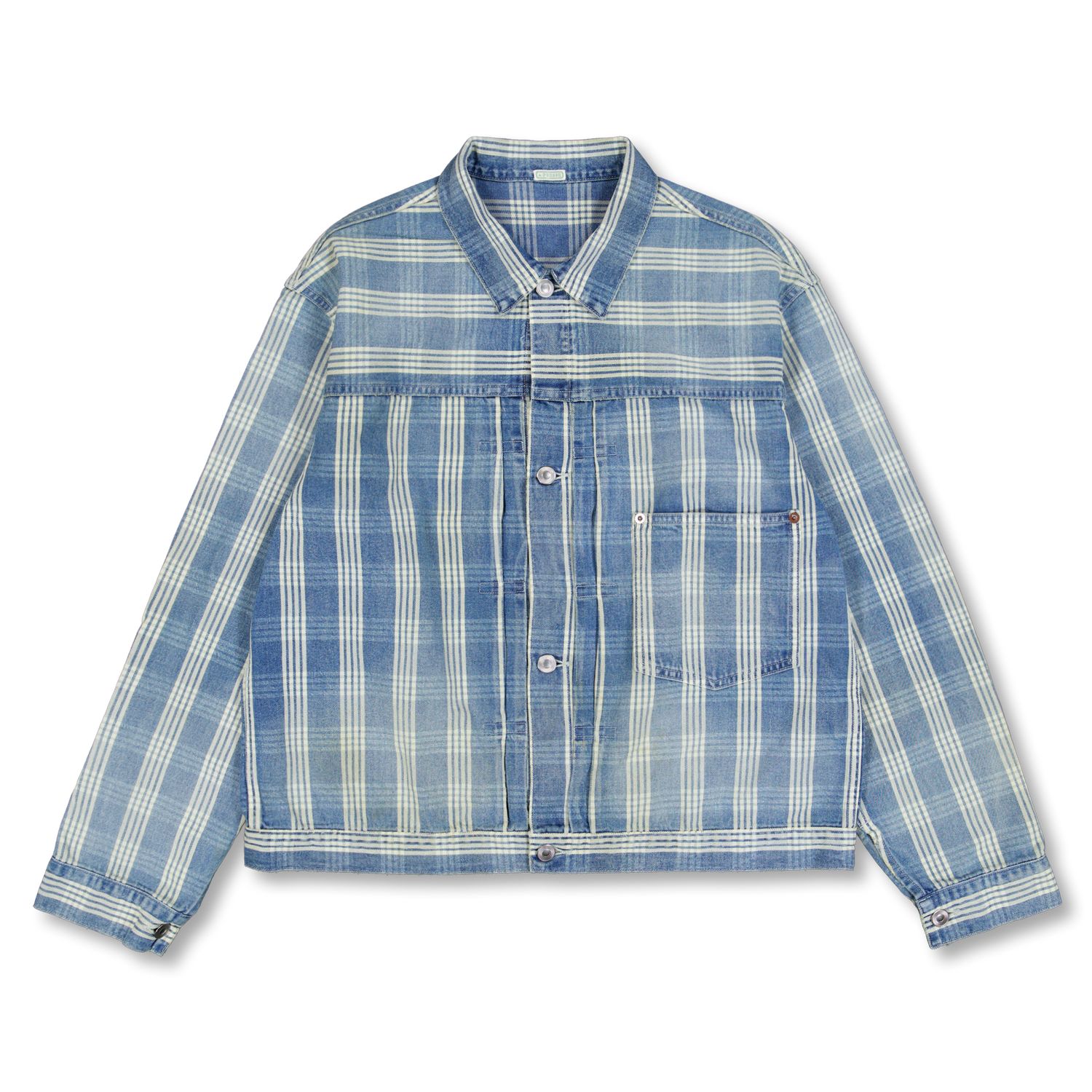 ジャケット・アウター a.presse Indigo Palaka Denim Jacket 44 Indigo Palaka Denim Jacket | A.PRESSE | FETCHING
