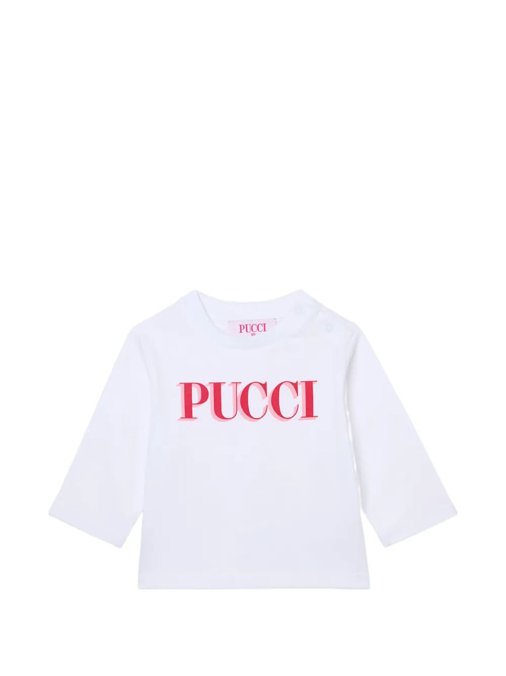 PUCCI KIDS 로고 프린트 긴팔 티셔츠