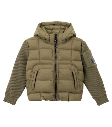 C.P. Company Kids 렌즈 리브드 니트 다운 자켓
