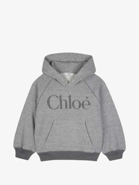Chloe Kids 로고 프린트 래글런 후드