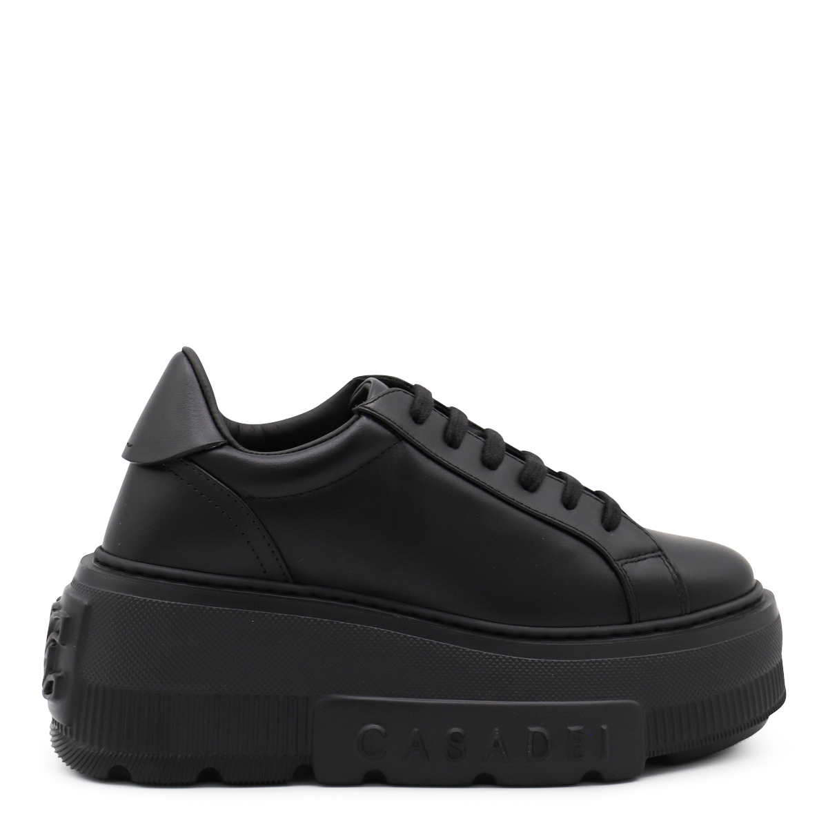 CASADEI 블랙 가죽 스니커즈