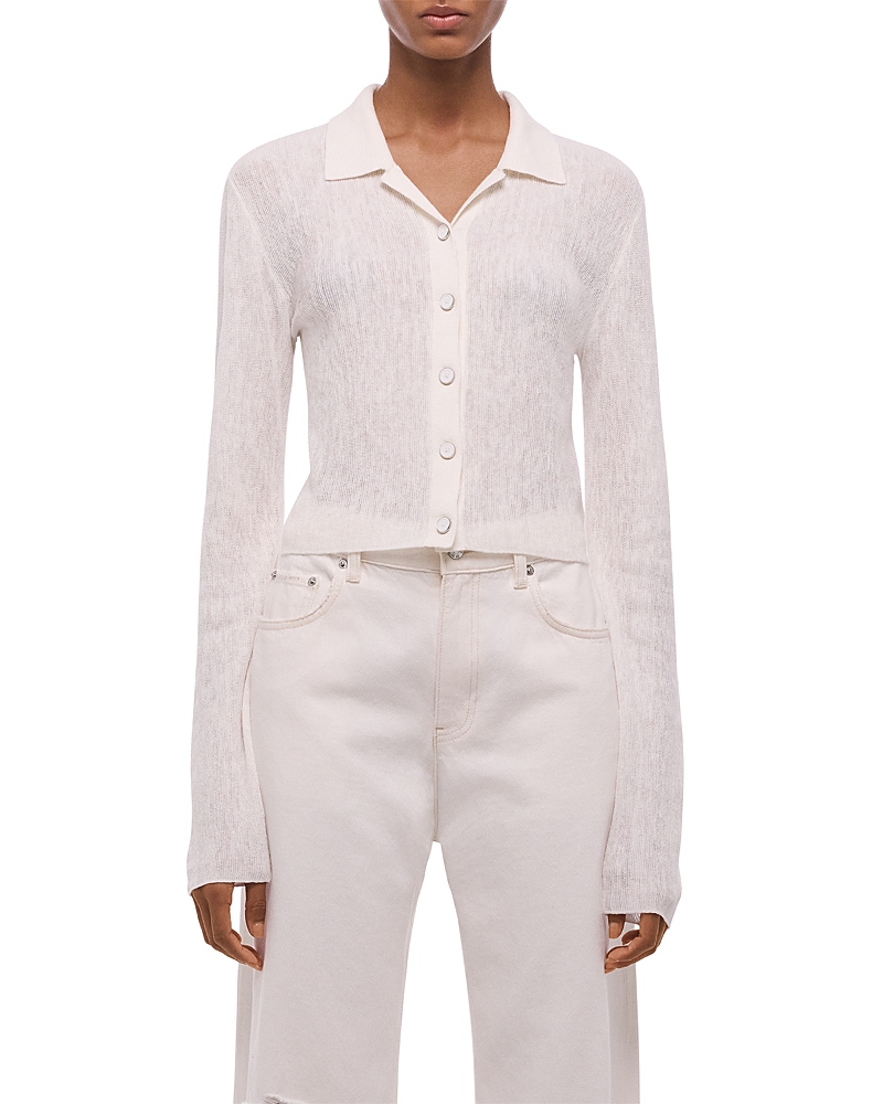HELMUT LANG 리넨 블렌드 니트 셔츠
