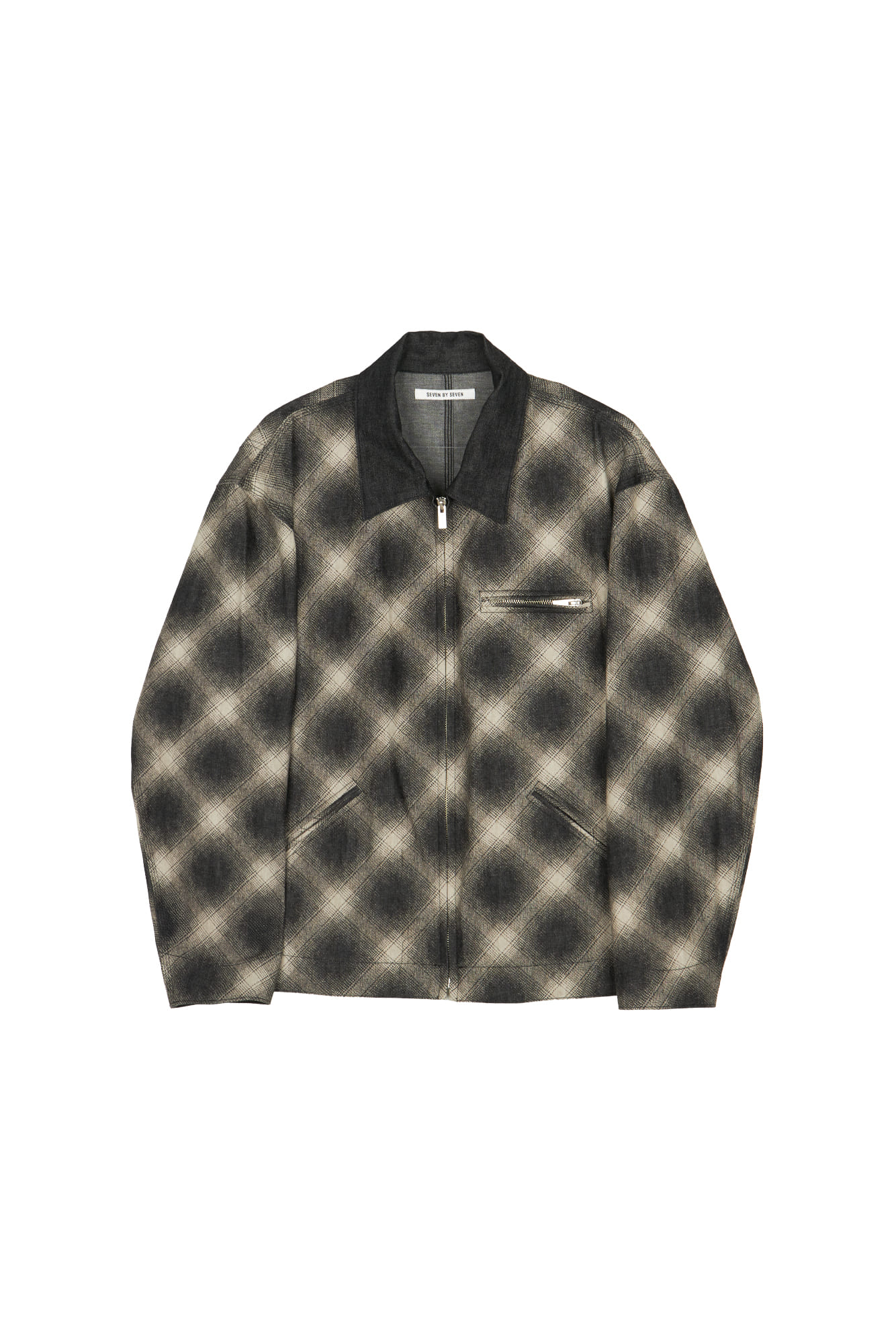 SEVEN BY SEVEN Ombre Check Detroit Jacket - Discharge Printing -