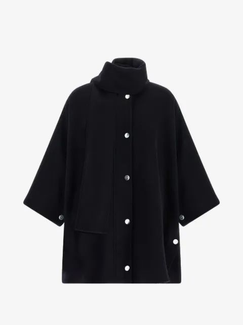 PINKO 스카프 패널 울 케이프 코트