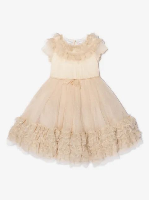 MARCHESA KIDS COUTURE 트리밍 플루메티스 튤 드레스