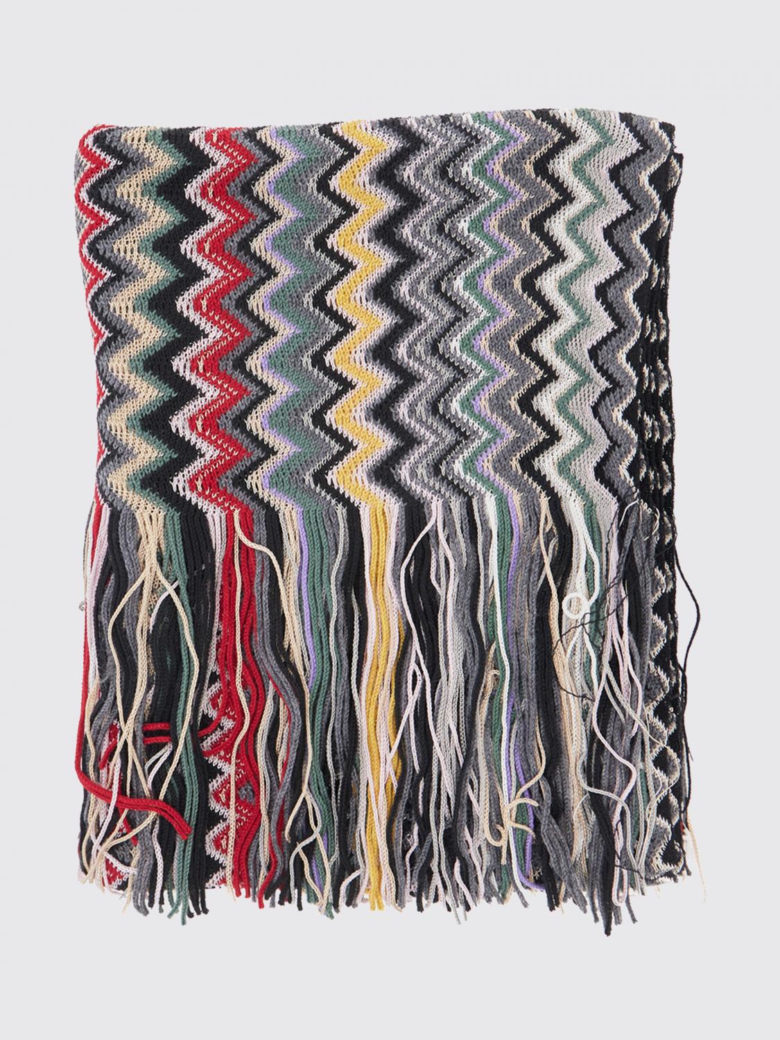 MISSONI 미소니 울 비스코스 혼합 스카프 멀티컬러 지그재그 패턴