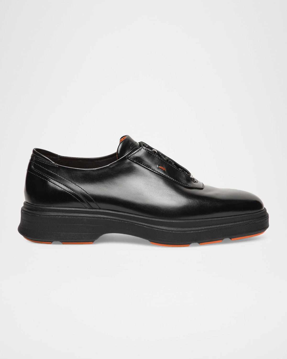 SANTONI 남성 이지 가죽 고무 밑창 더비 슈즈