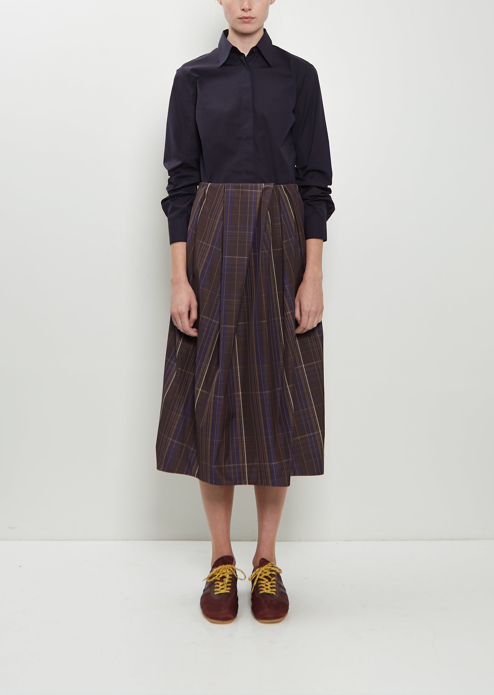 DRIES VAN NOTEN 소니스타 테크니컬 트윌 스커트