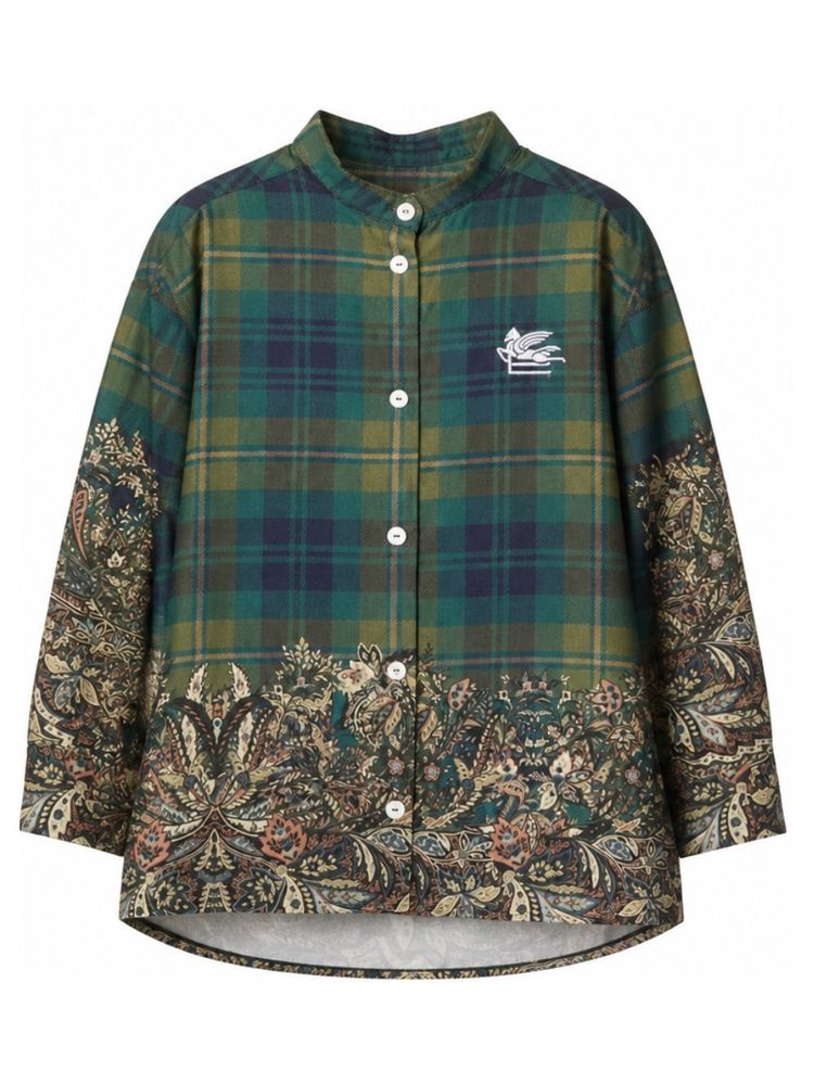ETRO KIDS 페이즐리 프린트 체크 셔츠