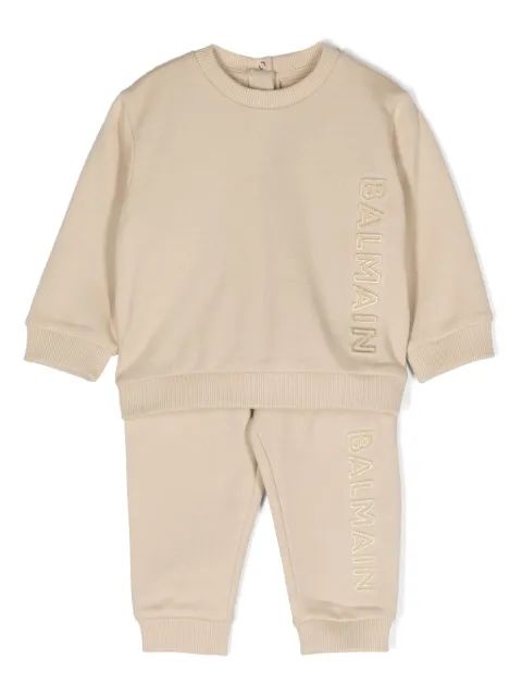 Balmain Kids 로고 엠보스드 트랙수트