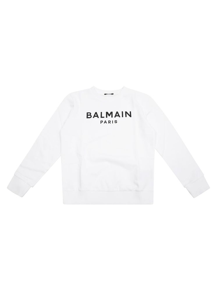 Balmain Kids 로고 프린트 크루넥 스웨트셔츠