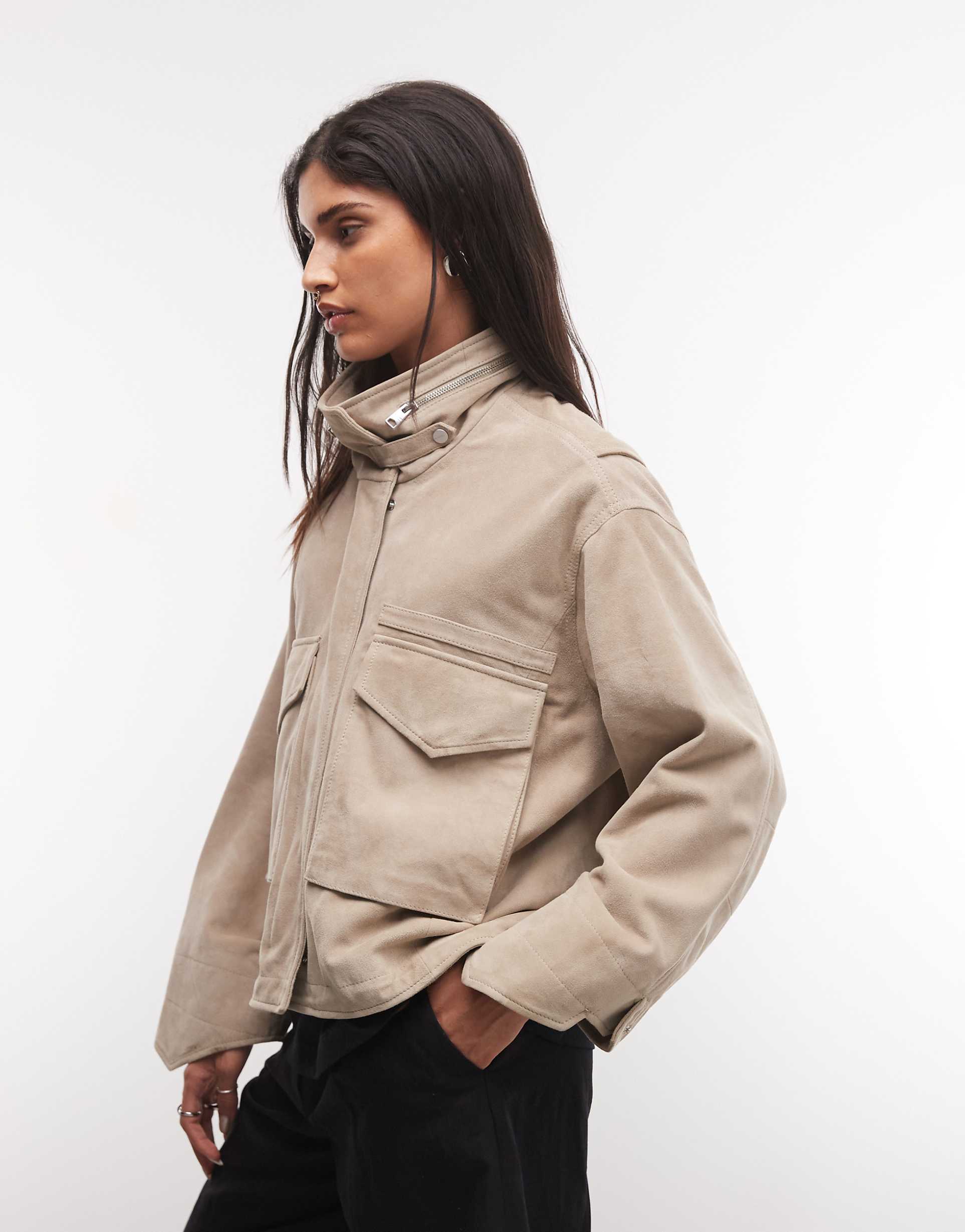 All Saints 클레이 스웨이드 가죽 자켓