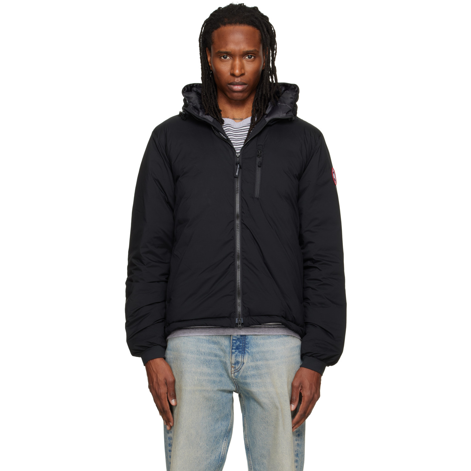 CANADA GOOSE 블랙 로지 후드 다운 자켓