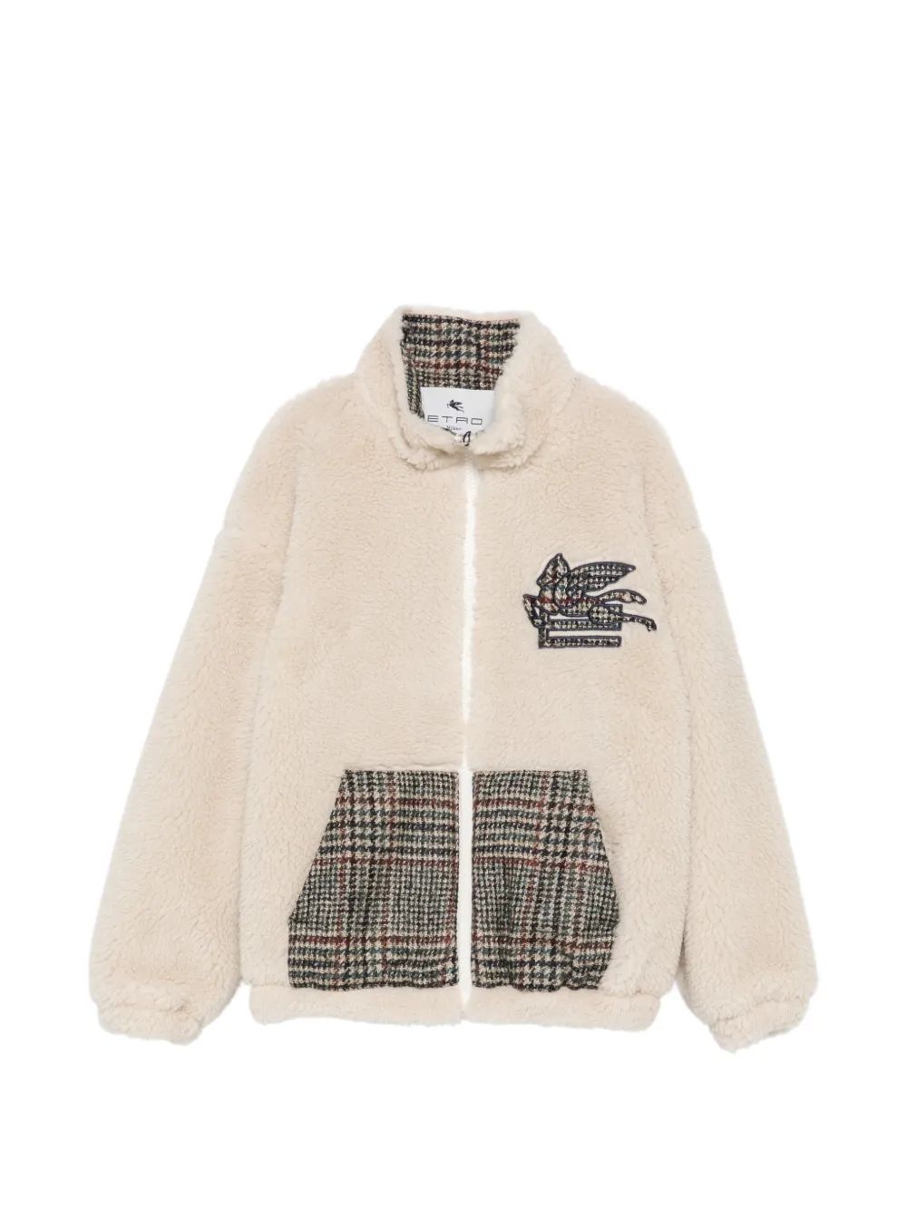ETRO KIDS 체크 패턴 페가수스 패치 자켓