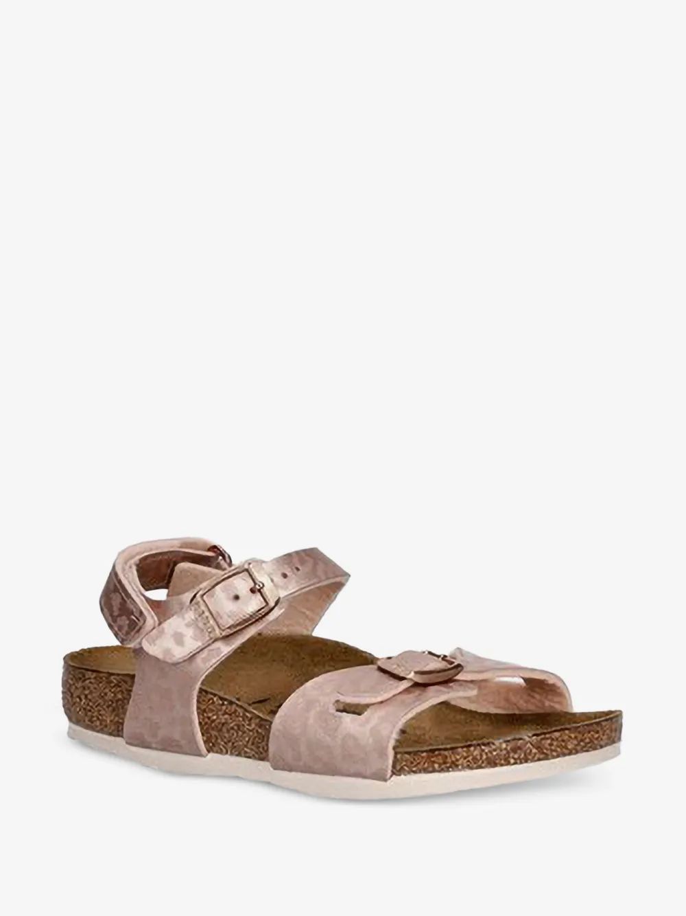 Birkenstock Kids 리오 애니멀 프린트 버클 샌들