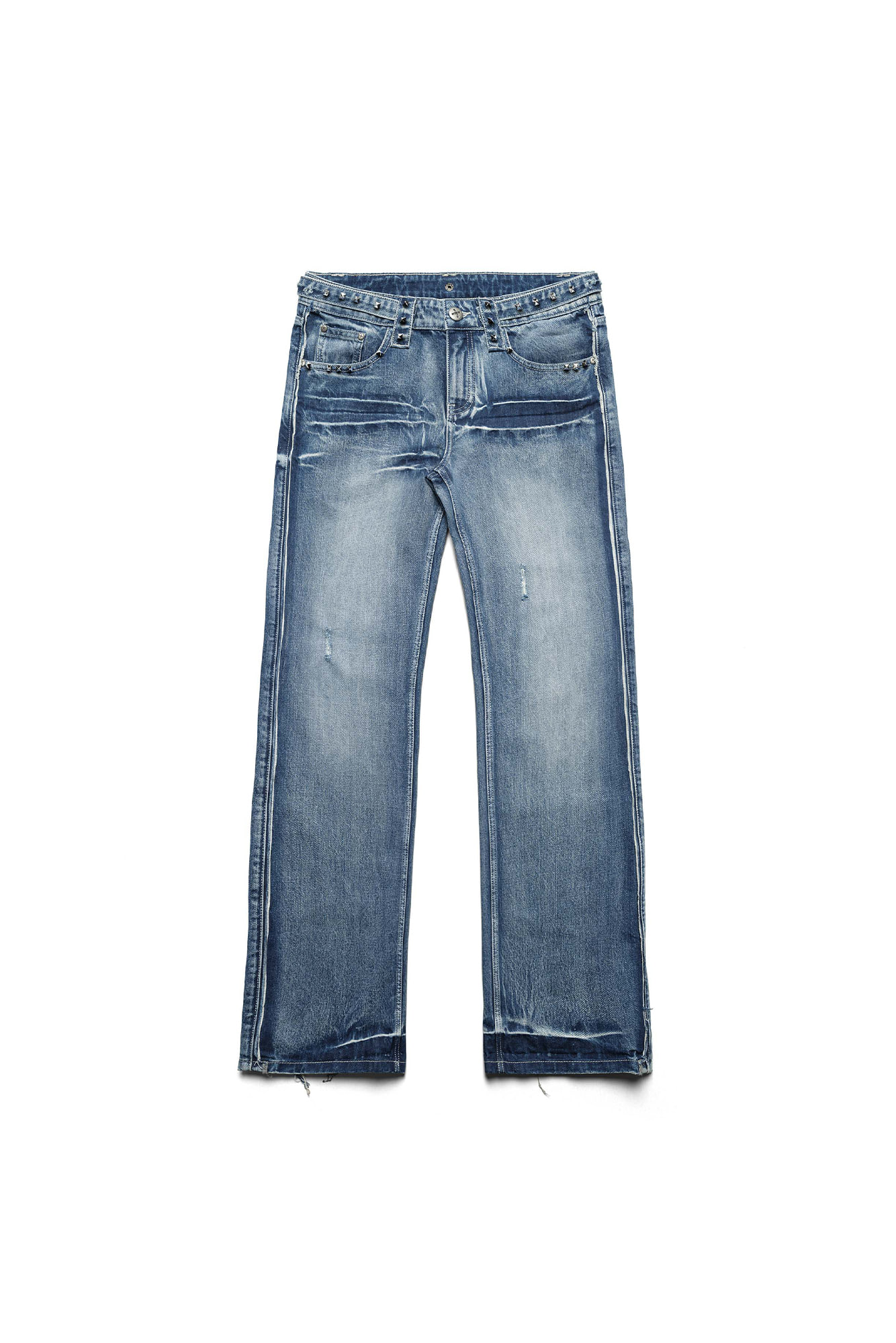 RACER WORLDWIDE Bleached Studded Denim