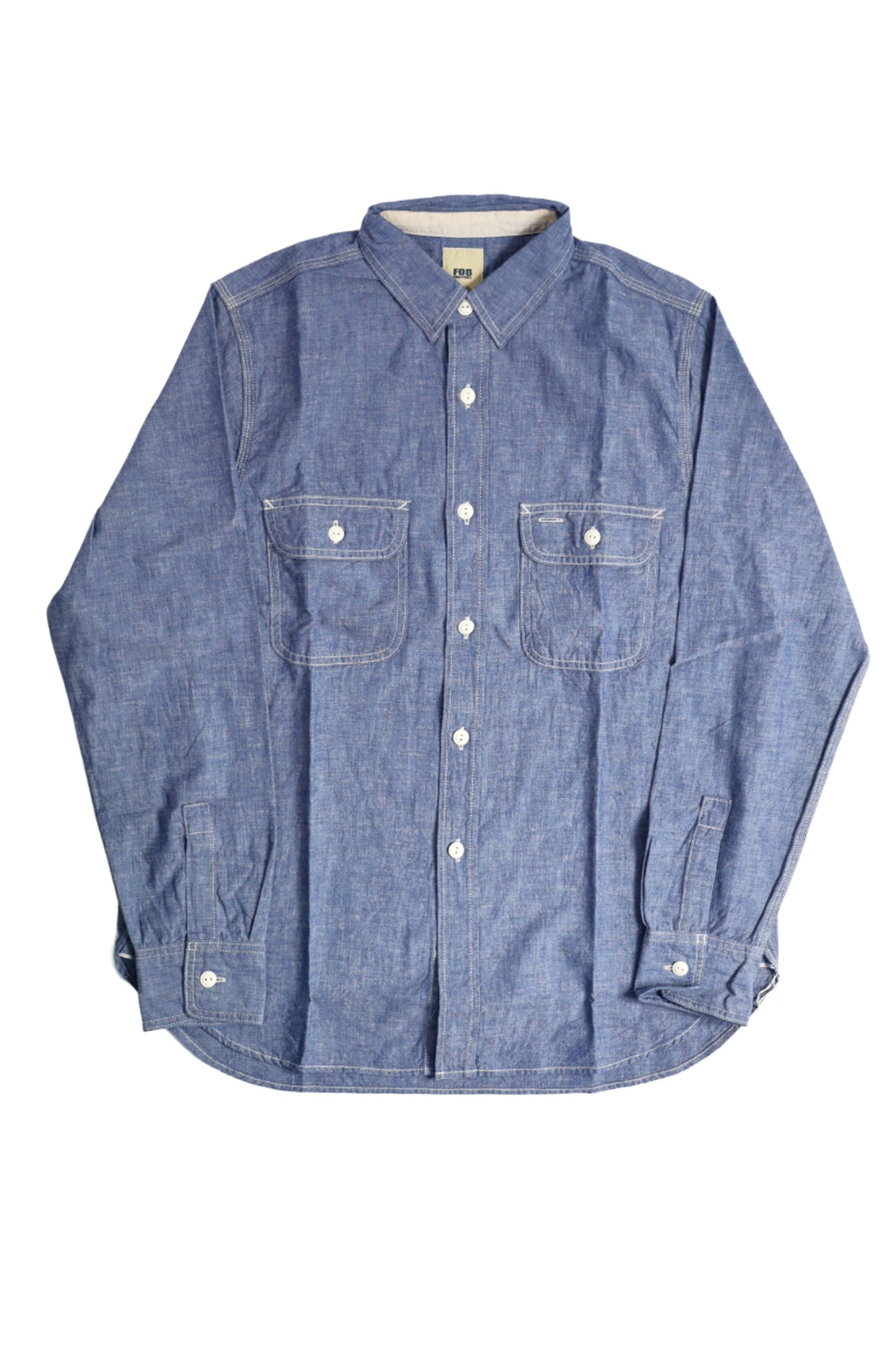 FOB FACTORY F3494 5OZ 샴브레 작업 셔츠