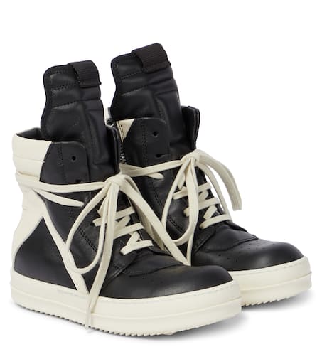 Rick Owens Kids 지오바스켓 하이탑 레더 스니커즈