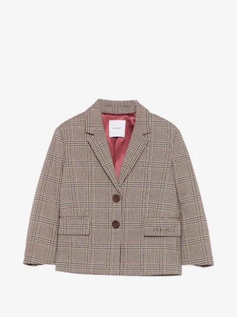 Pinko Kids 체크 패턴 노치드 라펠 블레이저