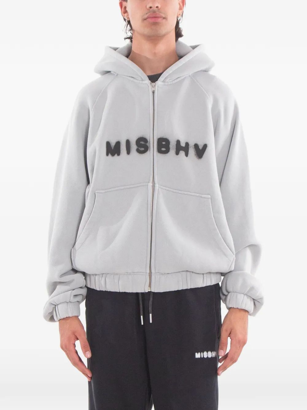 misbhv 커뮤니티 로고 프린트 집업 후드