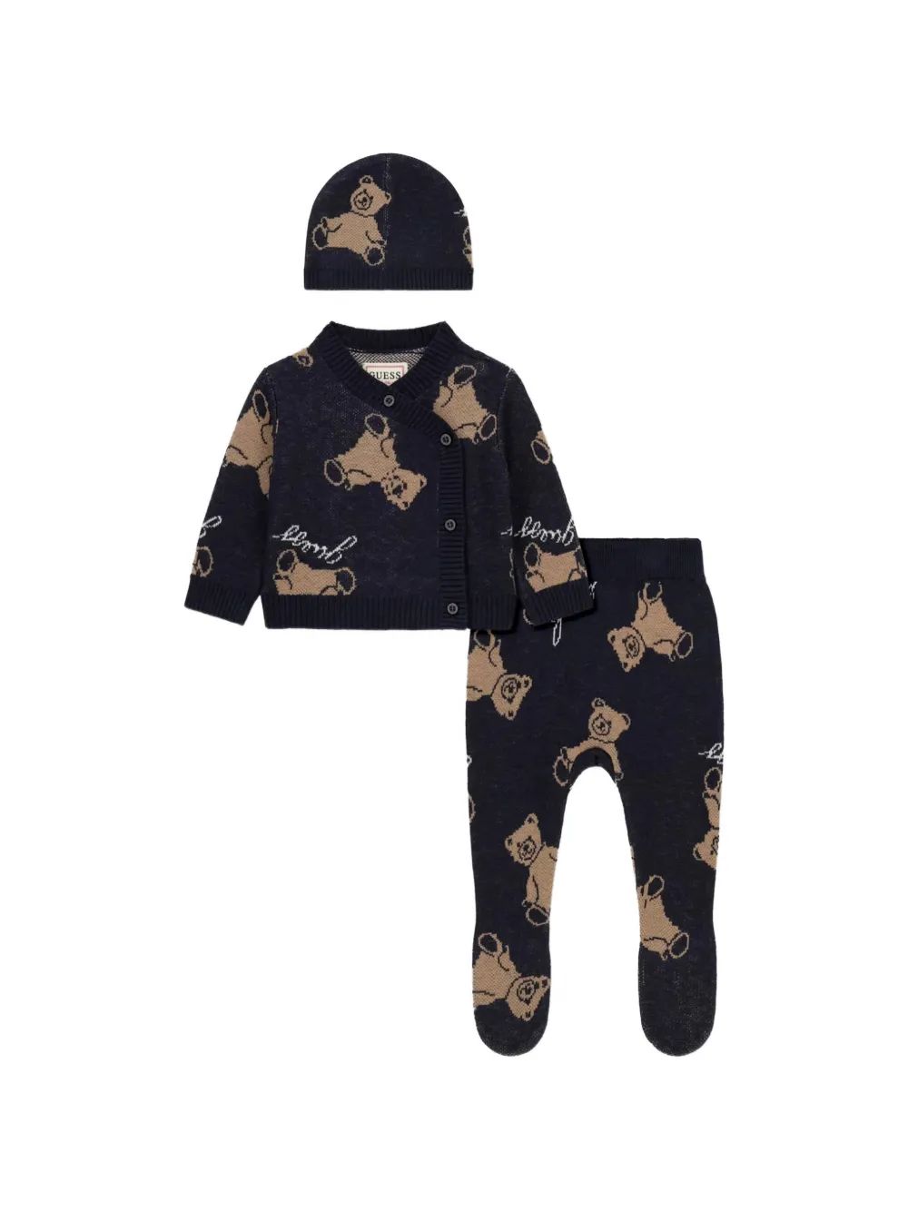 guess kids 곰 패턴 3피스 세트