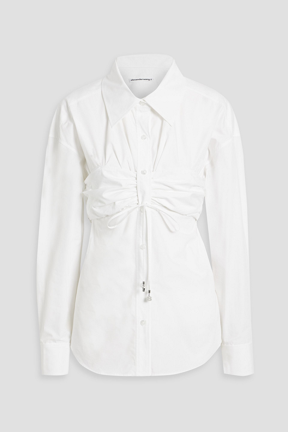 装飾されたルーシュコットンポプリンシャツ | ALEXANDER WANG | FETCHING