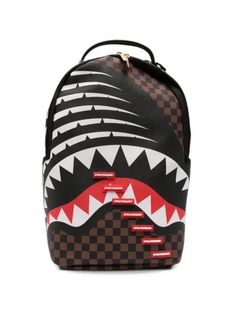 Sprayground Kids 상어 프린트 체크 백팩