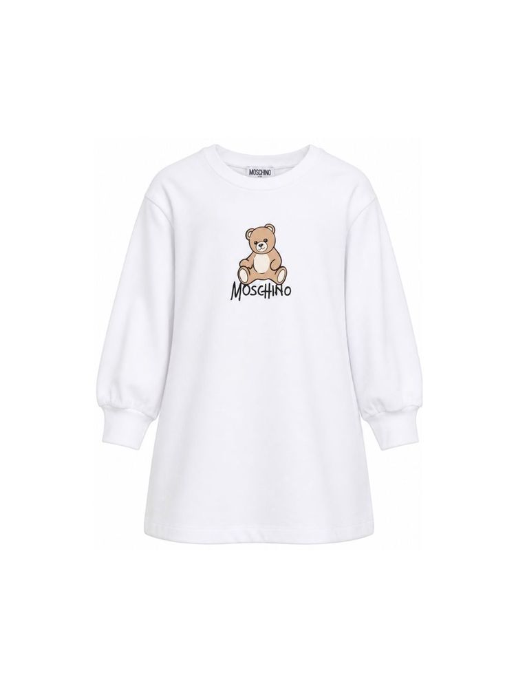 Moschino Kids 로고 프린트 크루넥 원피스