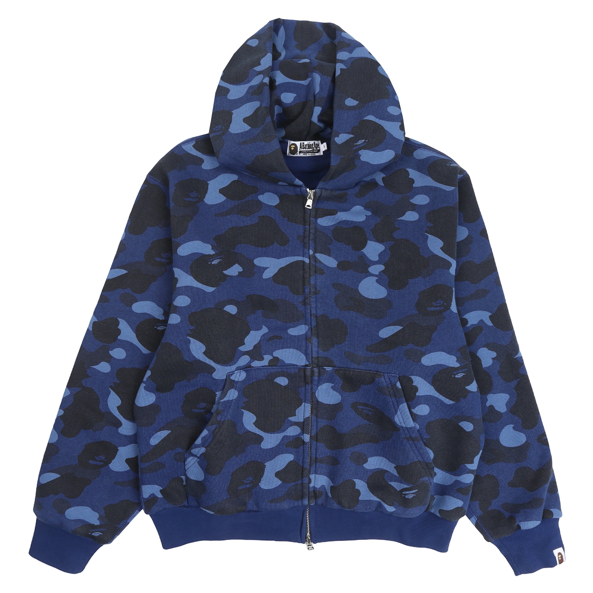 Bape 컬러 카모 워시드 크롭 집업 후드