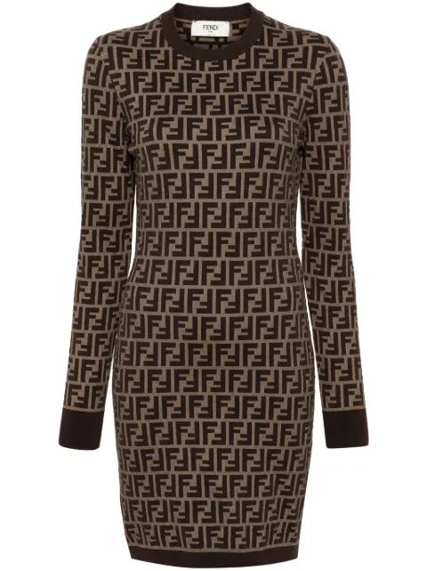FENDI 주카 긴소매 미니 드레스