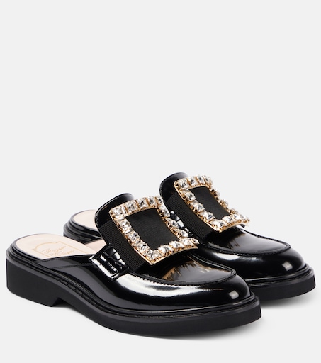 ROGER VIVIER 비브 레인저스 임벨리시먼트 레더 뮬