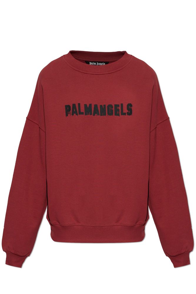 PALM ANGELS 로고 프린트 크루넥 맨투맨