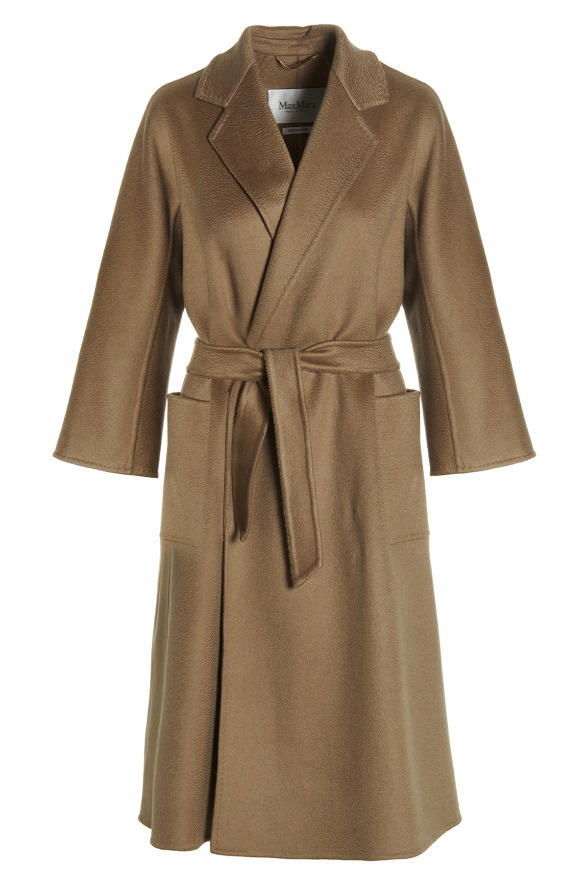 MAXMARA 루드밀라 아이콘 퓨어 캐시미어 지플리네이트 코트 김노 소매 패치 포켓 라펠 칼라
