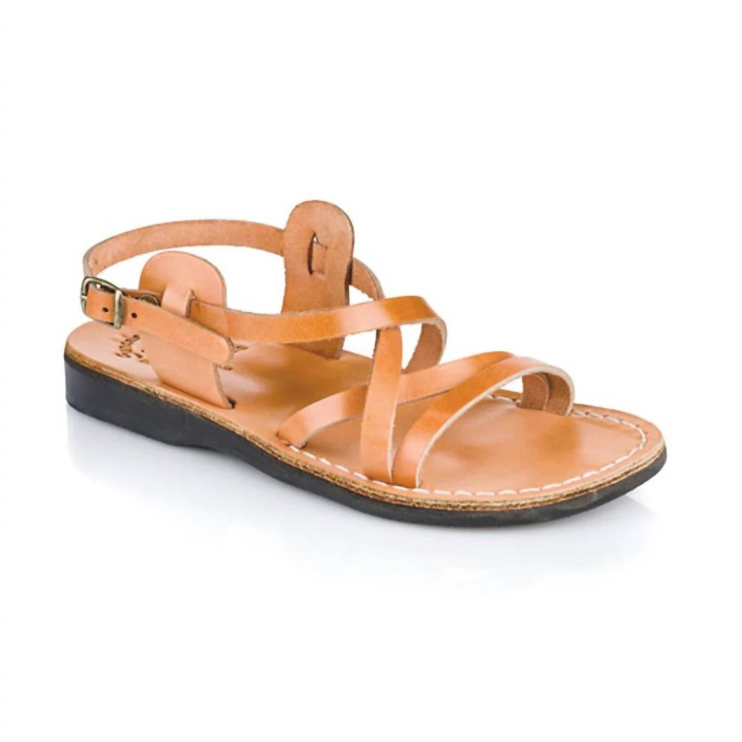 JERUSALEM SANDALS 지포라 가죽 스트랩 슬링백 샌들